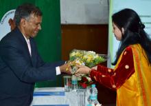 Staff from Meghalaya Biodiversity Board presenting bouquet to the dignatories