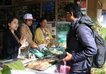 Staff of Meghalaya Biodiversity Board distribute pamplets, posters etc to the visitors
