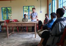 Welfareson Khongriah,Project Assistant, explaining about BMC