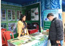 Staff of Meghalaya Biodiversity Board distribute posters, pamplets etc to visitors 